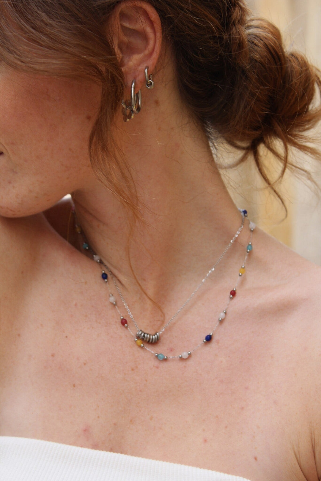 Sophia – Necklace – Natural Stone – Stainless Steel