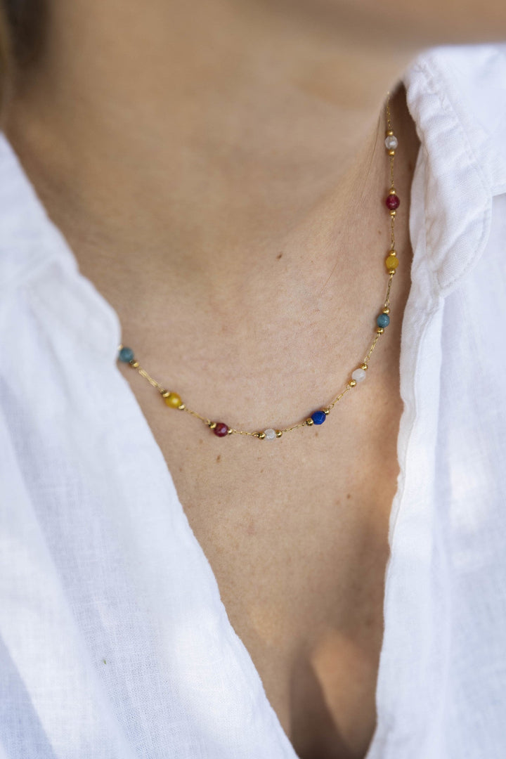 Sophia – Necklace – Natural Stone – Stainless Steel